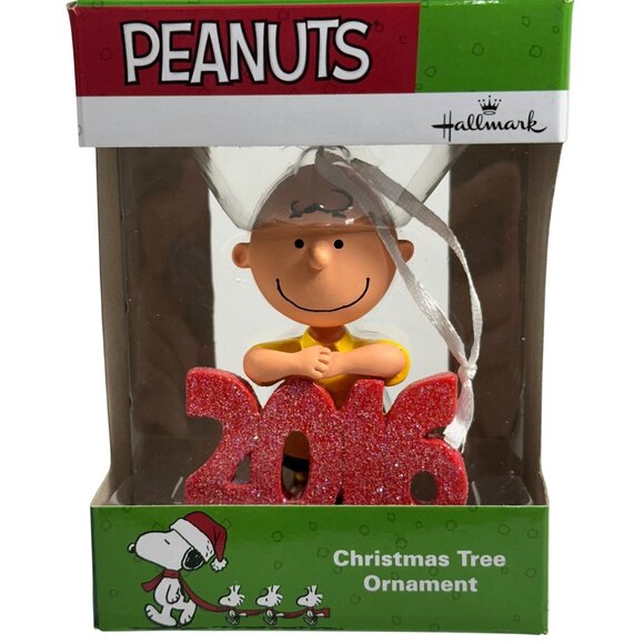 Hallmark 2016 Charlie Brown Peanuts Christmas Ornament W/ Glittered Red Numbers - Picture 6 of 6